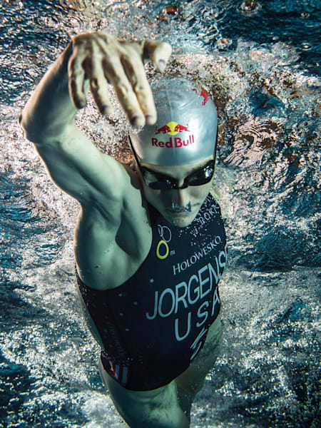 Gwen Jorgensen trains in St. Paul, MN on 03 November 2014.