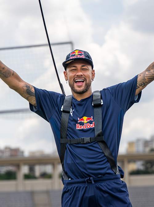 Neymar celebrates during the Ultimate Soccer Challenge in São Paulo, Brazil in February 2026