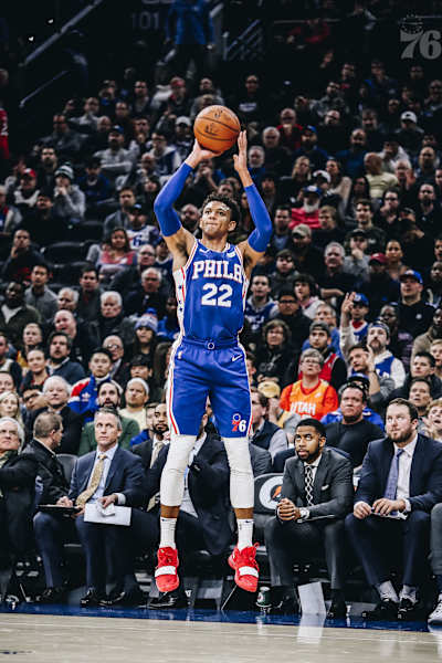 Matisse Thybulle in action for the Philadelphia 76ers.