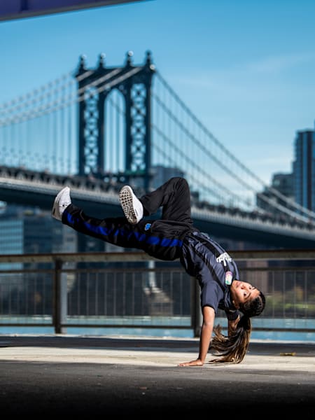 B-girl India from Holland poses for a portrait prior to the Red Bull BC One World Final in New York, USA on November 8, 2022. 