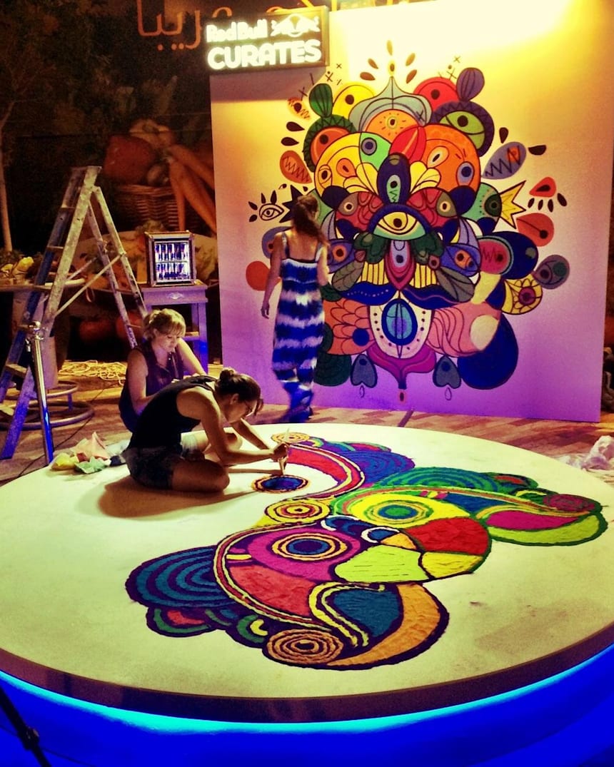 Rangoli Powder Meets Floor Paint Meets Canvas