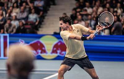 Dominic Thiem plays against Tommy Paul at Erste Bank Open in Vienna, Austria on October, 25, 2022.