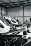 A warehouse of autonomous passenger drones.