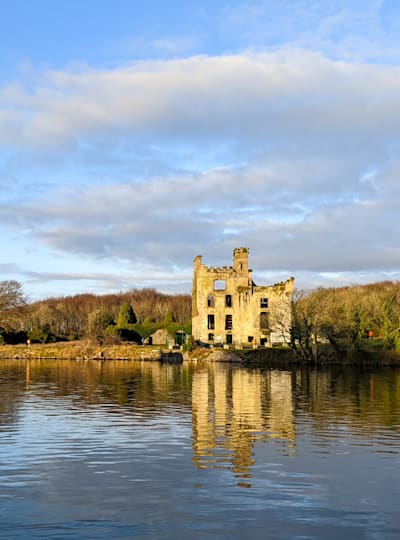 Menlo Castle from across the water in Galway, Ireland