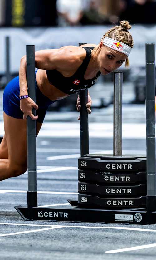 Ida Mathilde Steensgaard competes in the Elite 15 at the Hyrox Major in Hong Kong 