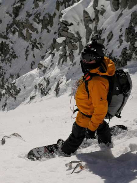 Xavier De Le Rue about to drop in to the Angelique Couloir