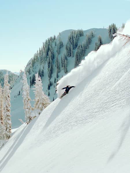 Travis Rice filming for Art of Flight in Jackson Hole, WY, USA on 2nd of  January 2011