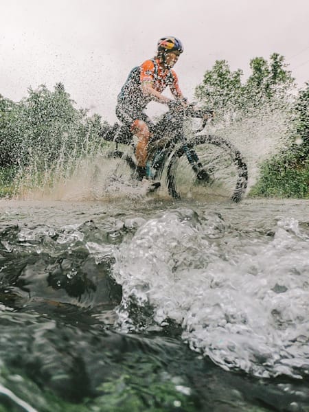 Bike athlete Rebecca Rusch rides a section of the Arkansas High Country Route on a gravel bike.