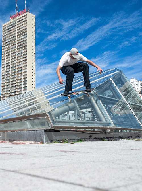 Madars Apse skates during Red Bull Skate Tales Season 4 in Mar del Plata, Argentina on March 24, 2024.  
