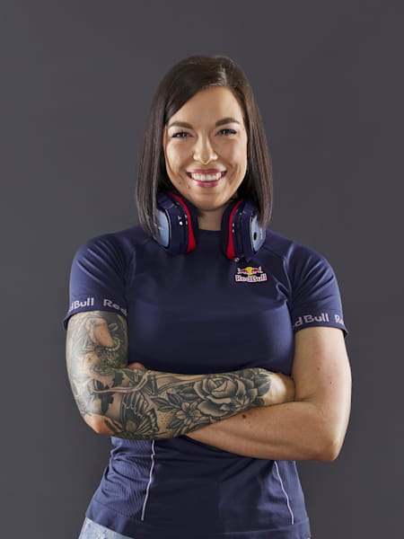 iamfallfromgrace poses for a Red Bull photoshoot