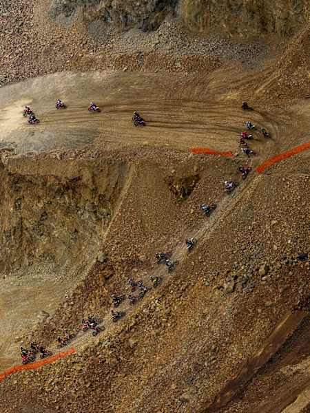 Participants perform during the Red Bull Erzbergrodeo in Eisenerz, Austria on June 2, 2024.