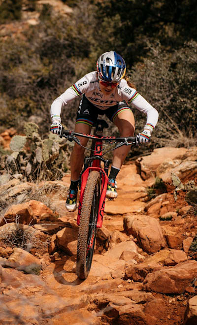 Kate Courtney trains for XC season in Sedona, USA on Feburary 27, 2019.
