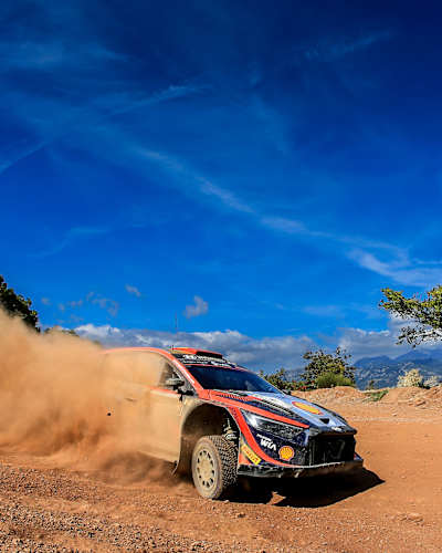 Dani Sordo and co-driver Carrera Cándido during the ΕΚΟ Acropolis Rally Greece in Lamia on September 10, 2023