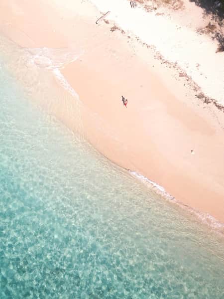 Aerial beach view Australia in January