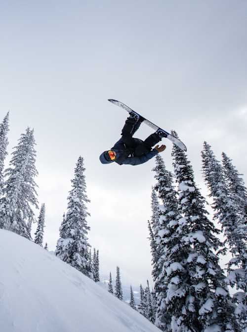 Šárka Pančochová pulls off a trick from a kicker during Natural Selection Snow Finals at Revelstoke Mountain Resort in Canada in March 2026. 