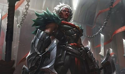 Le champion Ambessa est un peu menaçante dans le jeu League of Legends.