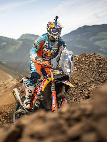 Matthias Walkner races during the prologue of the Red Bull Hare Scramble 2018 in Eisenerz, Austria on June 2, 2018.