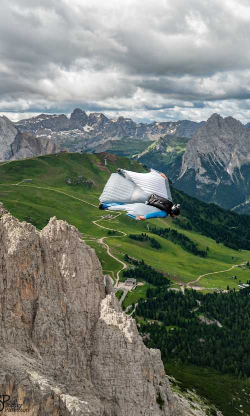 Wingsuit flyer Peter Salzmann takes to the skies.