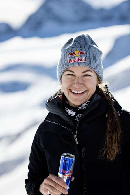 Portrait of ski cross racer Johanna Holzmann after training in Pitztal (Austria).