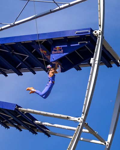 Ida Mathilde Steensgaard tests her limits on Ida’s Ferris Wheel during a unique challenge in Odense, Denmark, on July 12, 2026. 