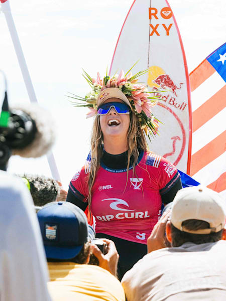 Caroline Marks feiert ihren WM-Titel.