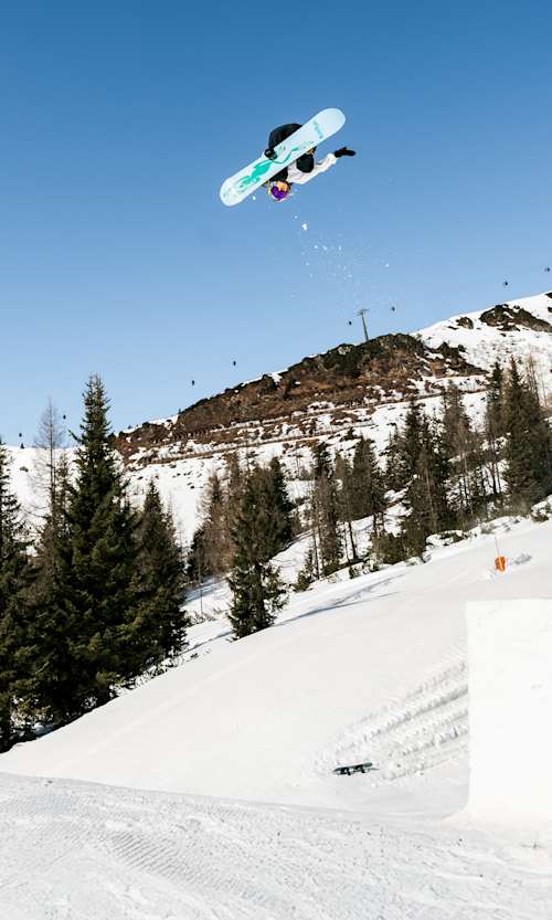 Anna performs a Frontside Double Cork 900 during the Spring Battle in Flachau, Austria on March 9, 2025.
