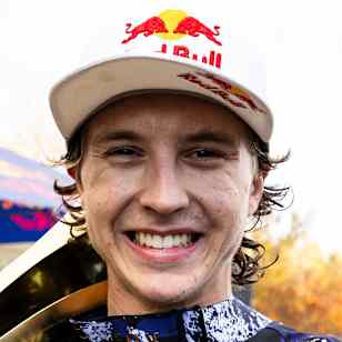 Jackson Goldstone celebrates during the race at UCI Mountain Bike World Cup 2025 - Mont-Saint-Anne, Canada on October 11, 2025.