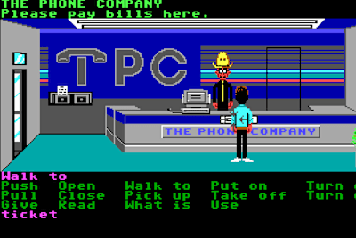 Une image du jeu vidéo de LucasArts, Zak McKracken and the Alien Mindbenders sur ordinateur PC.
