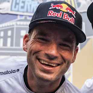 Tomas Slavik celebrates at Red Bull Genova Cerro Abajo in Genova, Italy on October 20, 2024.