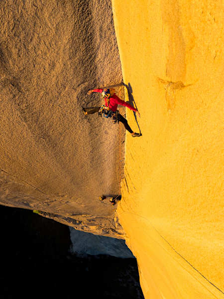 Sasha DiGulian climbs the Platinum route on El Capitan in Yosemite National Park, California, USA on November 29, 2025. 