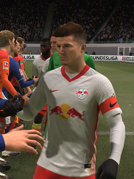 RB Leipzig vor dem Anpfiff in einem FIFA 21 Spiel.