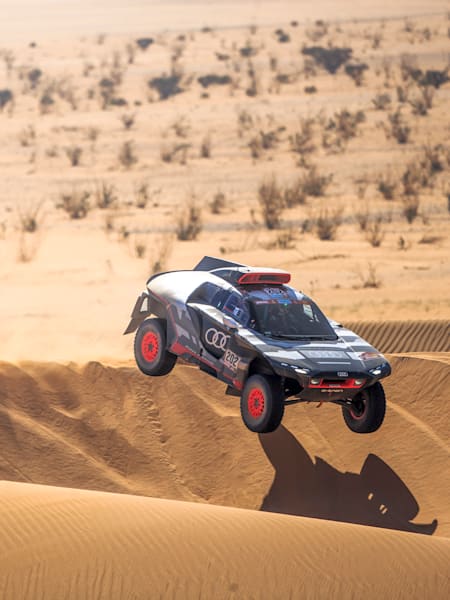 Carlos Sainz (ESP) for Team Audi Sport races during stage 11 of Rally Dakar 2022 from Bishah to Bishah, Saudi Arabia on January 13, 2022