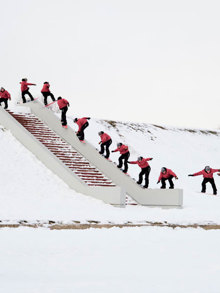 The infamous red ledge urban spot in Quebec, Canada