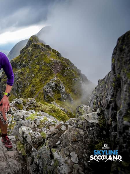 Skyrunner Keri Wallace testing a trail running watch at Skyline Scotland