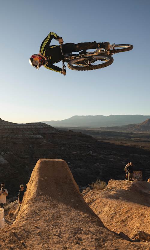 Thomas Genon practices at Red Bull Rampage in Virgin, Utah, USA on October 18, 2025
