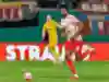 An image of RB Leipzig footballer Mohamed Simakan in action. 