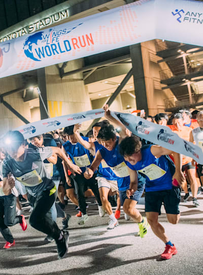 Participants perform during the Wings for Life World Run App Run Event in Toyota, Japan on May 08, 2022.
