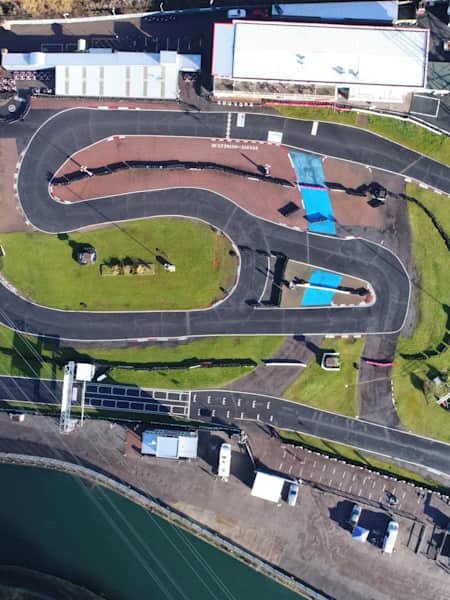 A bird's-eye view of the Rye House karting track