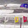 Jett mid-jump at Red Bull Megaloop 2025 in Noordwijk, the Netherlands