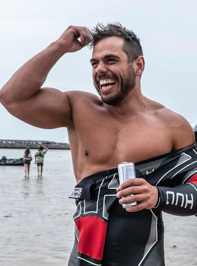 Ross Edgley prepares to enter the English Channel on his Great British Swim