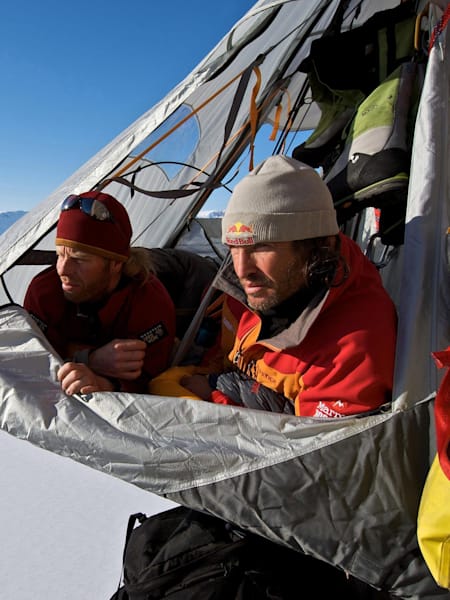 Stefan Glowacz enjoying the great view in the morning.
