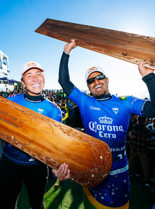 WSL 2026: Carissa Moore e Italo Ferreira, campeões na Nova Zelândia