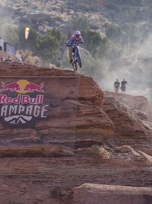 Robin Goomes podczas finału kobiet na zawodach Red Bull Rampage w Virgin w stanie Utah w USA, 10 października 2024 roku.
