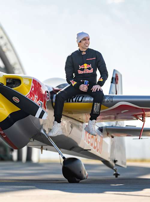 Dario Costa lands his plane on a moving train on February 15, 2026