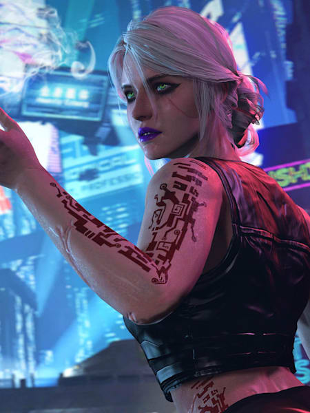 An official promo screenshot from Cyberpunk 2077.