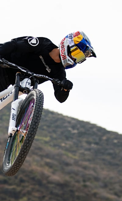 Johny Salido on the speed jump of his freeride course in Guadalajara, Mexico on January 19, 2022. 