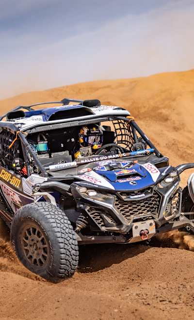 Francisco Lopez is seen at second stage of the Rally Du Maroc 2024 in Zaghura, Morocco on October 8, 2024. 
