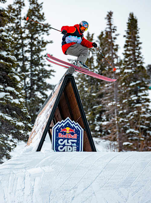 Birk Irving competes at Red Bull Cascade at Solitude Mountain Resort in Utah, United States on March 29, 2024.  