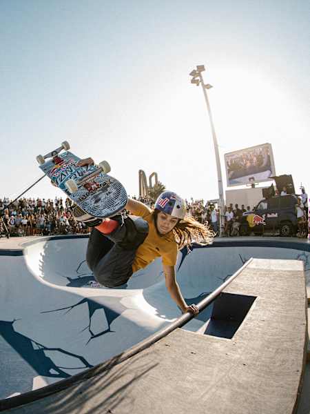 Yndiara Asp performs during the Red Bull Bowl Rippers in Marseille, France on August 18, 2019.