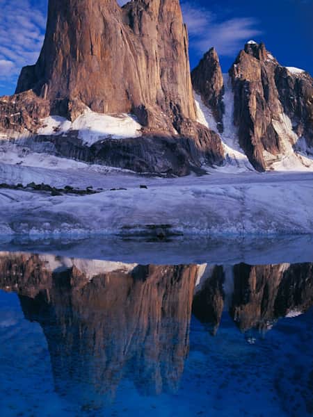 Mount Asgard in Canada's Baffin range, a big wall climbing area of world renown.